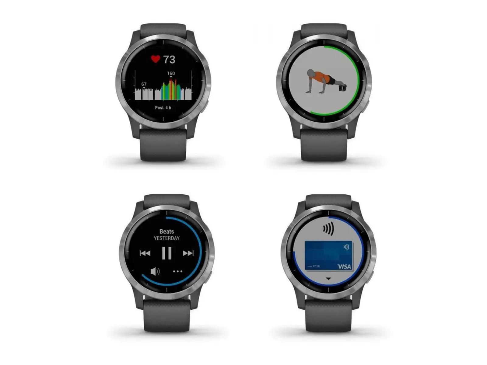 Garmin vívoActive 4 sportowy zegarek Gray/Black Band