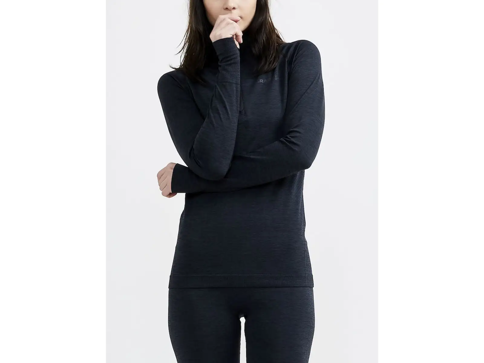 Craft CORE Dry Active Comfort Zip damska koszulka długi rękaw czarna