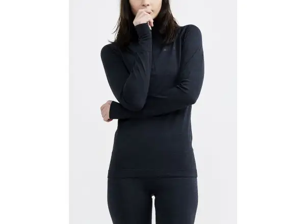 Craft CORE Dry Active Comfort Zip damska koszulka długi rękaw czarna