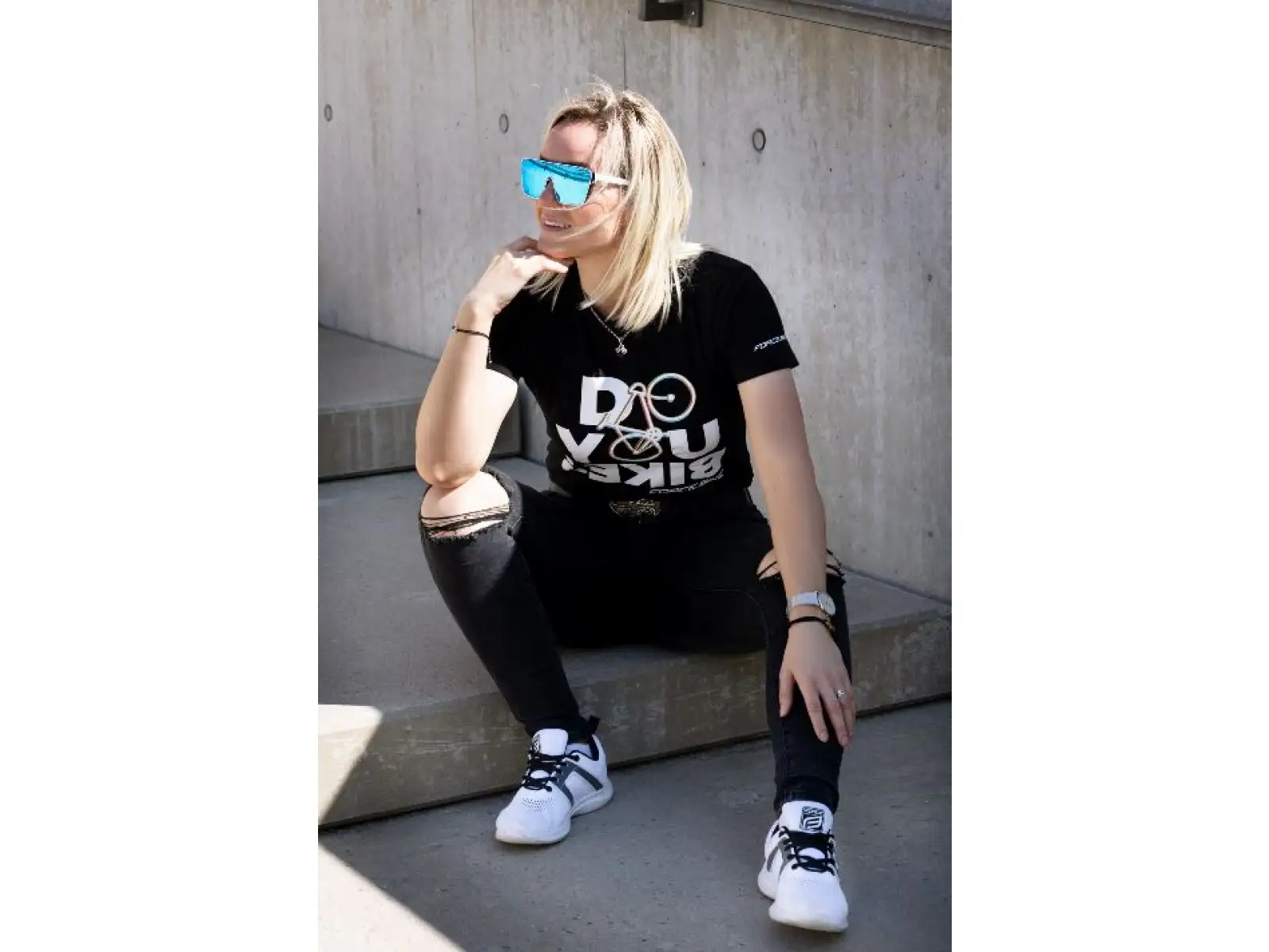 Force Bike unisex koszulka krótki rękaw czarna