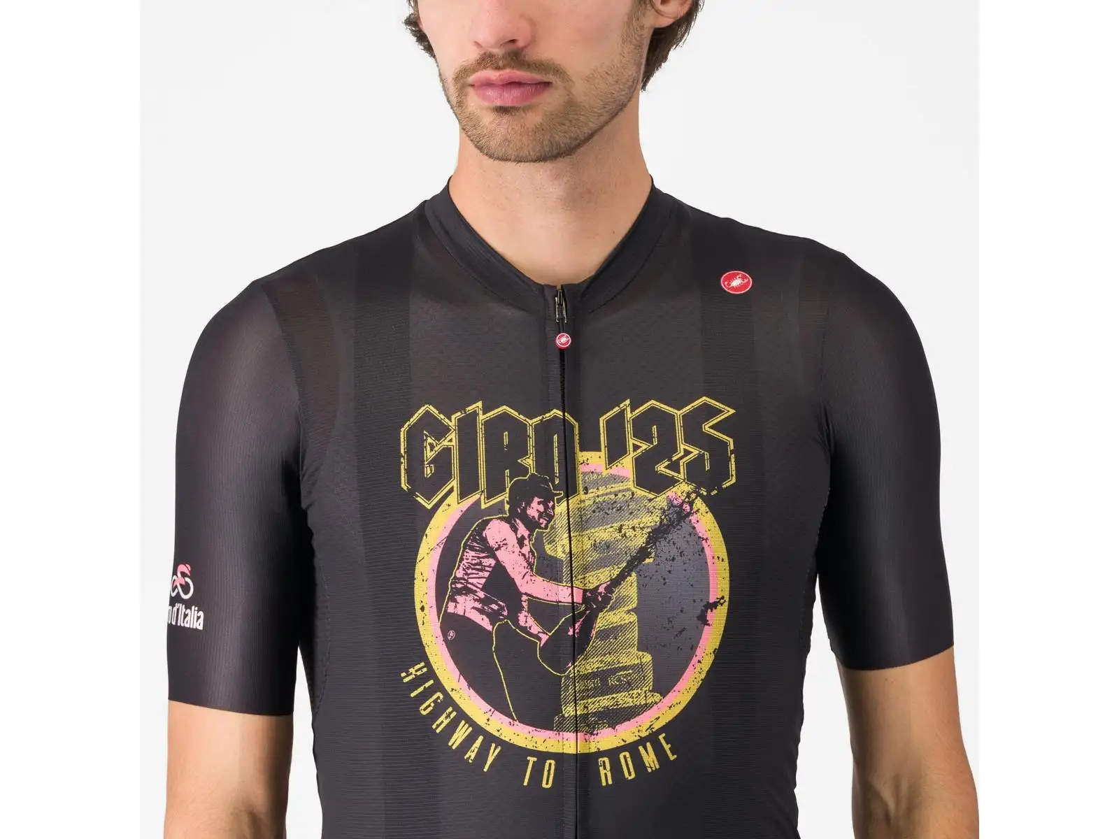 Castelli Giro Highway To Rome męska koszulka z krótkim rękawem Nero