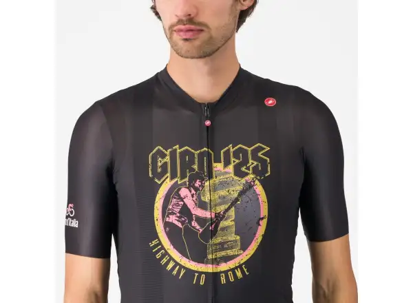 Castelli Giro Highway To Rome męska koszulka z krótkim rękawem Nero