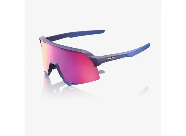 100% S3 okulary przeciwsłoneczne Satin Storm Metallic/Purple Mirror