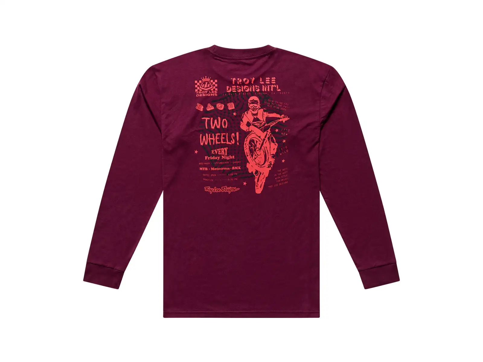 Troy Lee Designs Friday Night męska koszulka rowerowa z długim rękawem Sangria