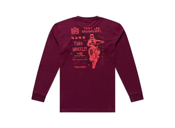 Troy Lee Designs Friday Night męska koszulka rowerowa z długim rękawem Sangria