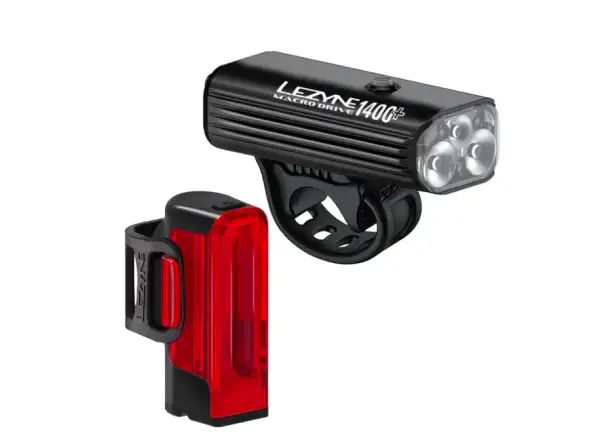 Lezyne Macro Drive 1400+ / Strip Drive Pro 400+ zestaw świateł Satin Black