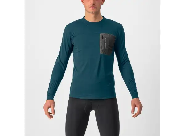 Castelli Unlimited Merino męska koszulka z długim rękawem deep teal