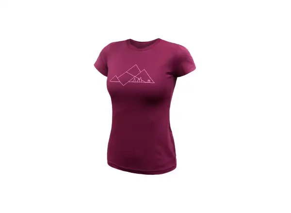 Sensor Coolmax Geo Mountains damski t-shirt krótki rękaw Lilla