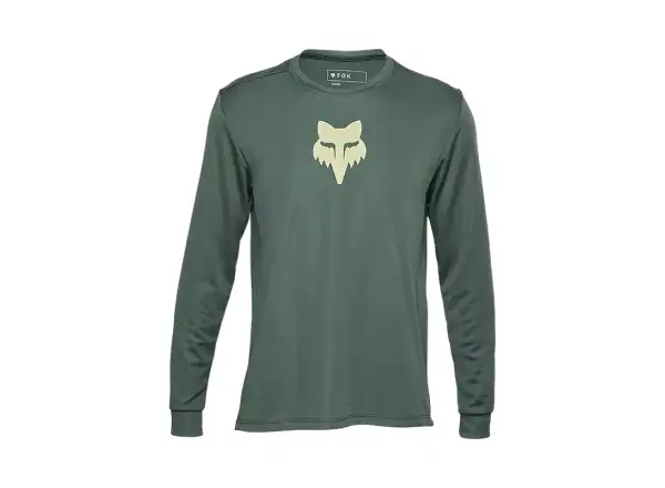 Fox Yth Ranger dziecięca koszulka rowerowa długi rękaw Hunter Green