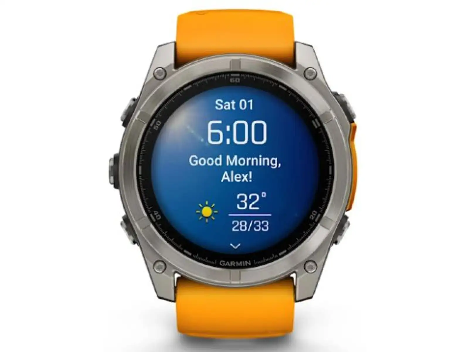 Garmin fenix 8 - 51 mm AMOLED Sapphire smartwatche Titanium Orange/Graphite