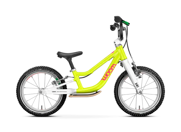Woom GO 1 PLUS dziecięcy rowerek biegowy neon lime