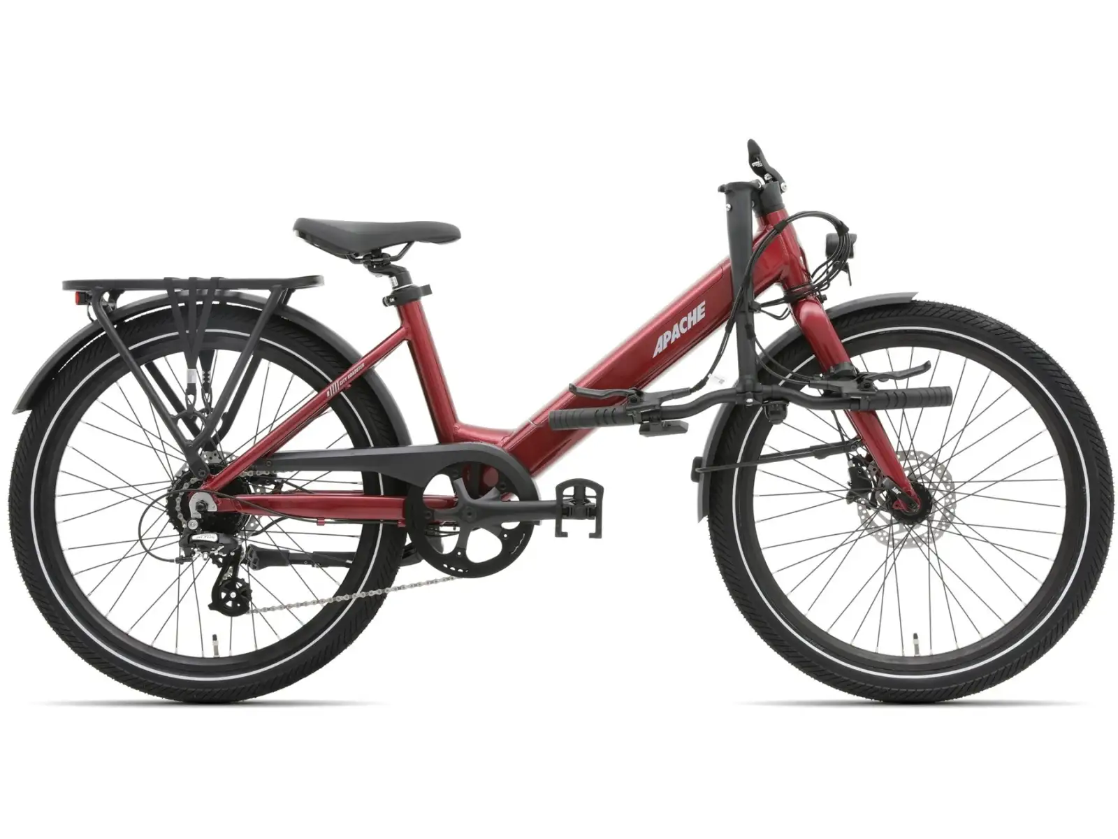 Apache Tanka 24 RX składany rower elektryczny 363 Wh S/M bordowy