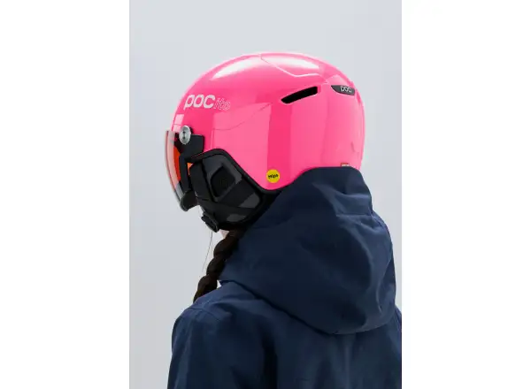 POC POCito Obex Visor dziecięcy kask narciarski Fluorescent Pink