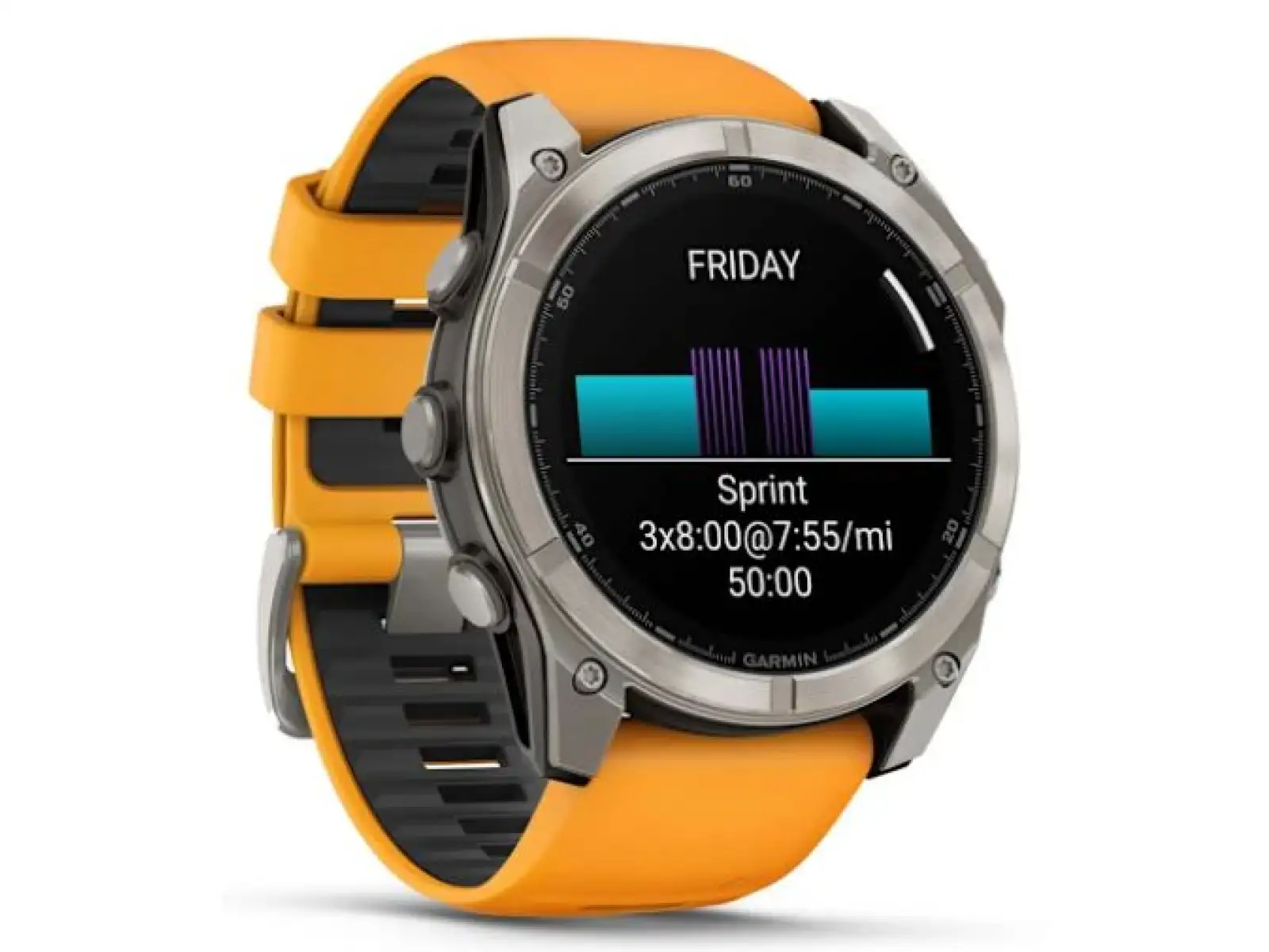 Garmin fenix 8 - 51 mm AMOLED Sapphire smartwatche Titanium Orange/Graphite