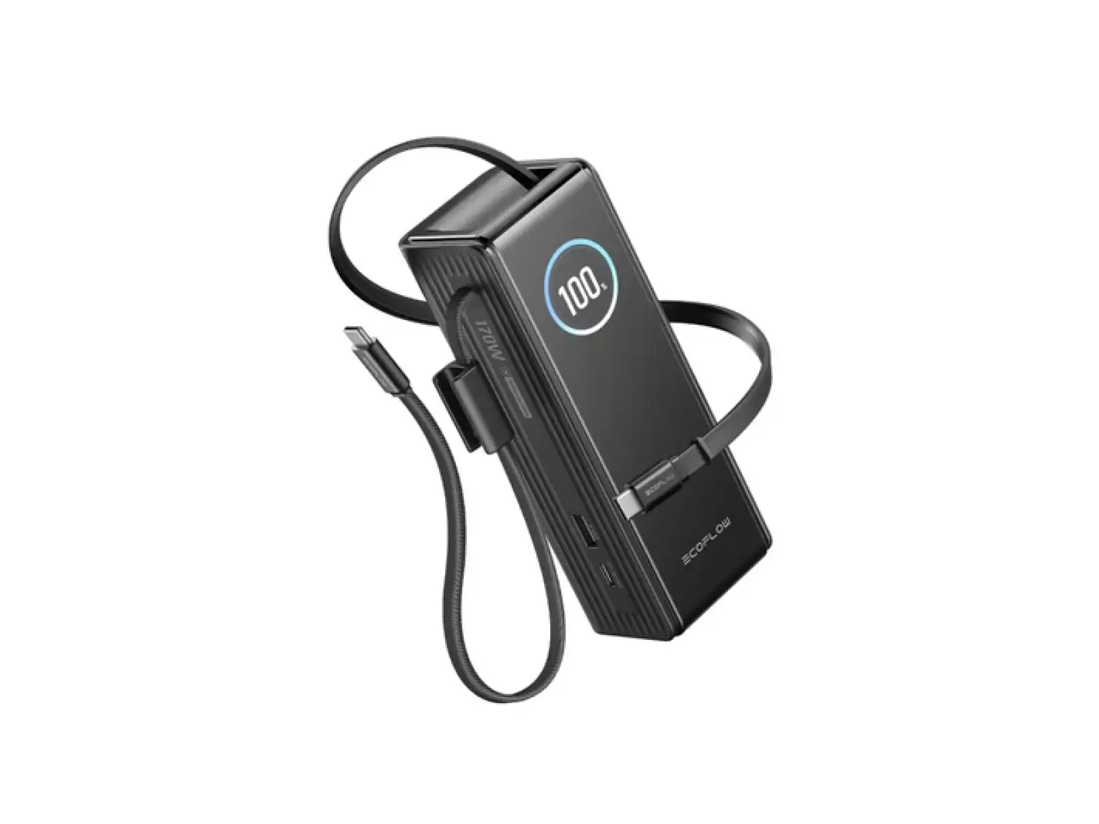 EcoFlow Rapid Power Banka (25000mAh,170W) 2x100W wbudowany kabel USB-C - czarna