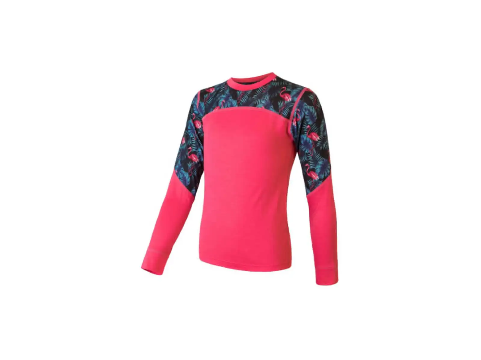 Sensor Merino Impress Set dziecięca koszulka z długim rękawem + spodnie Magenta/Floral