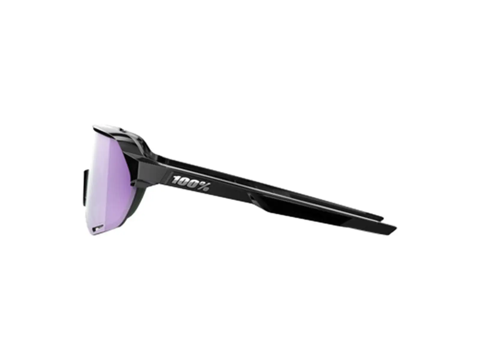 100% S2 okulary przeciwsłoneczne Polished Black/HiPER Polarized Lavender Mirror
