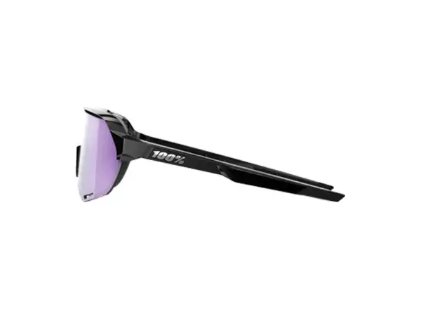 100% S2 okulary przeciwsłoneczne Polished Black/HiPER Polarized Lavender Mirror