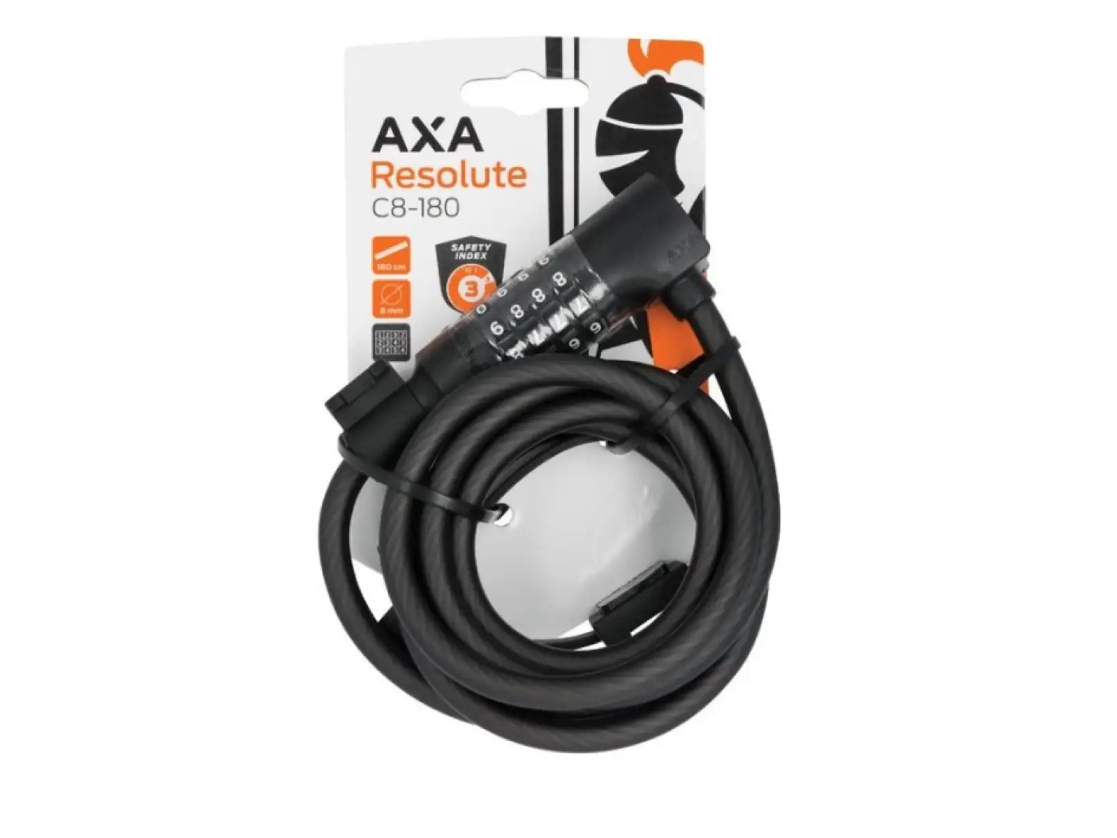 AXA Cable Resolute Code 180/8 zapięcie kablowe czarna