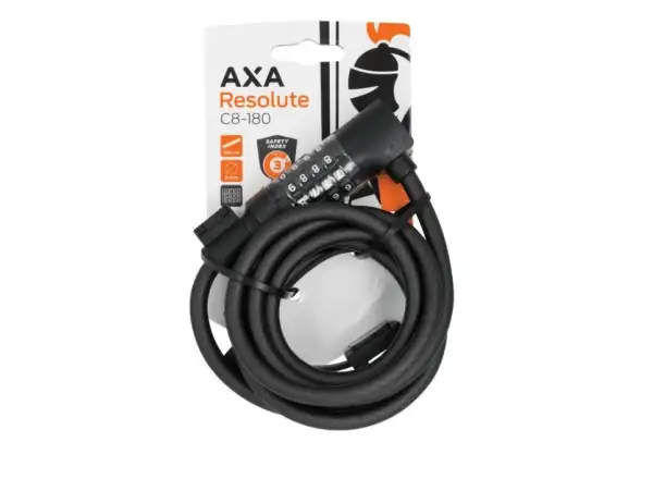 AXA Cable Resolute Code 180/8 zapięcie kablowe czarna