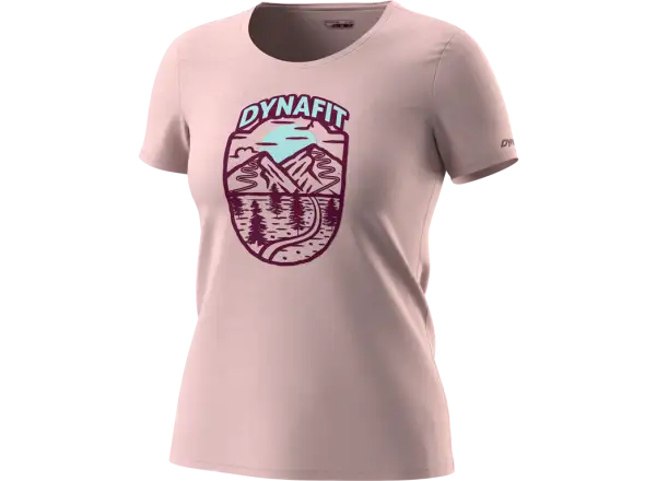 Dynafit Graphic Cotton damska koszulka z krotkim rekawem Pale Rose/Horizon