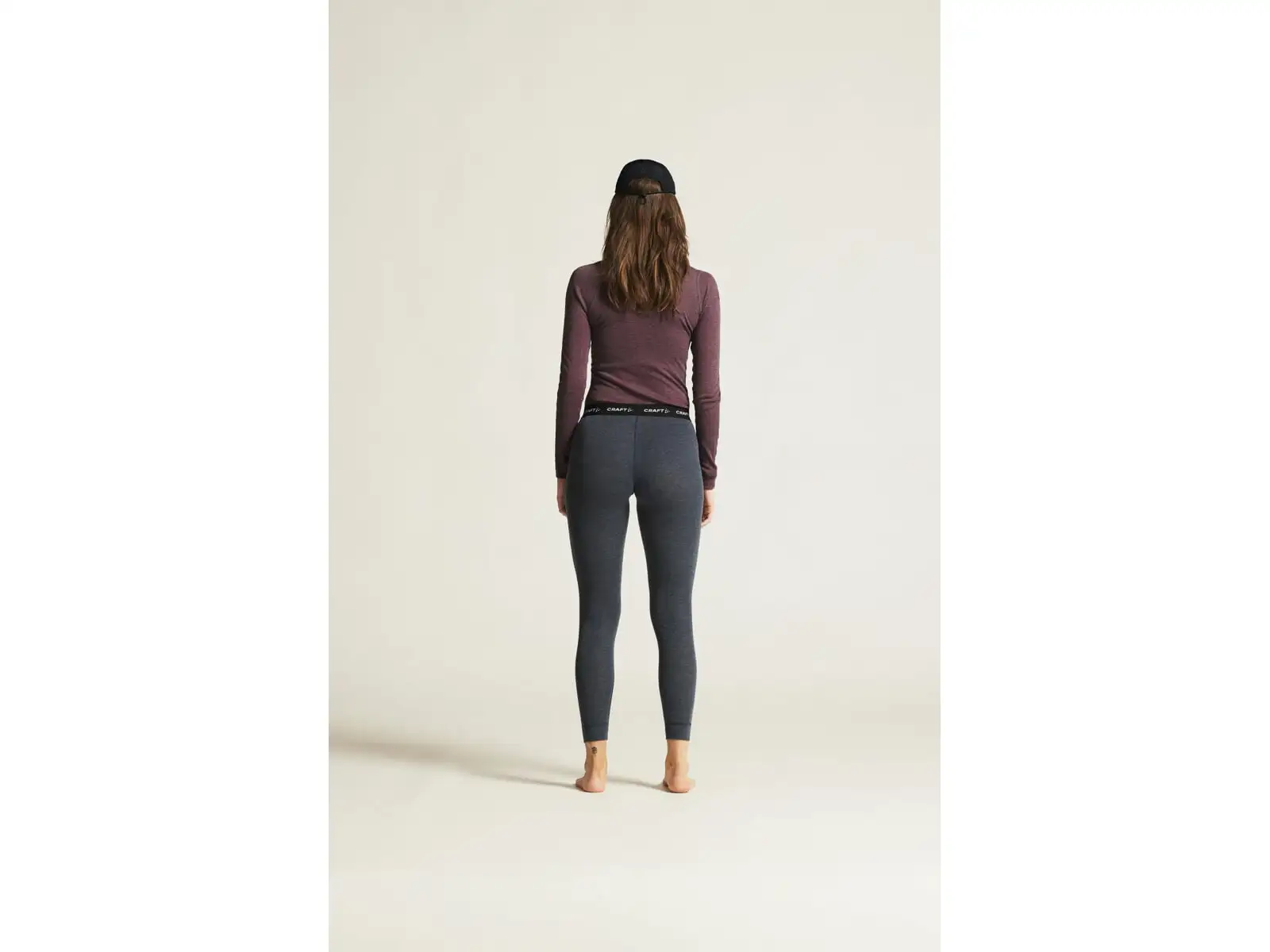 Craft Core Wool Merino damski zestaw koszulka długi rękaw+spodnie czerwona