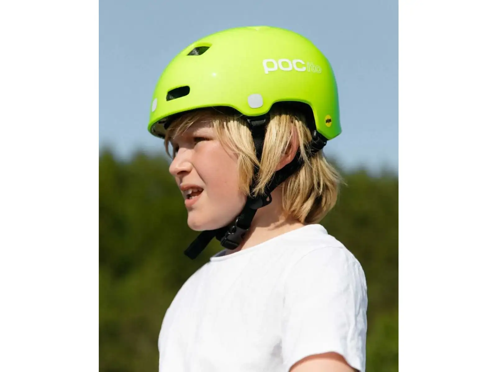 POC POCito Crane MIPS dziecięcy kask Fluorescent Yellow/Green
