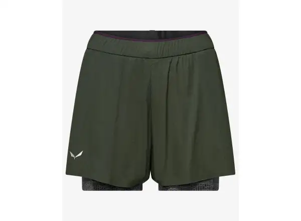 Salewa Pedroc Durastretch 2w1 damskie spodenki Dark olive