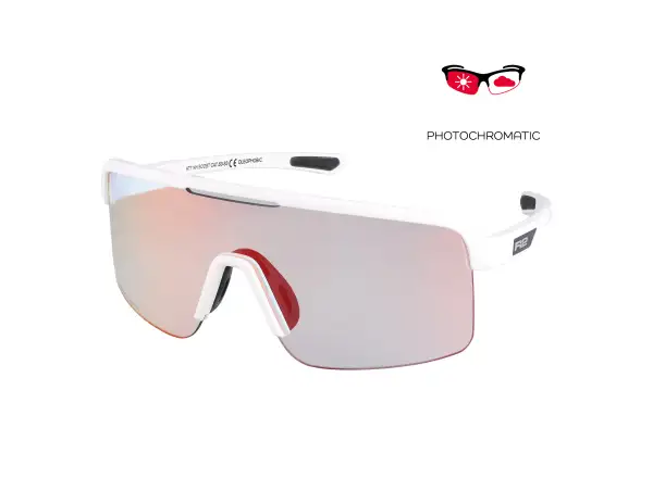 R2 Boost okulary przeciwsłoneczne matowa biała/fotochromatyczna/czerwony chrom