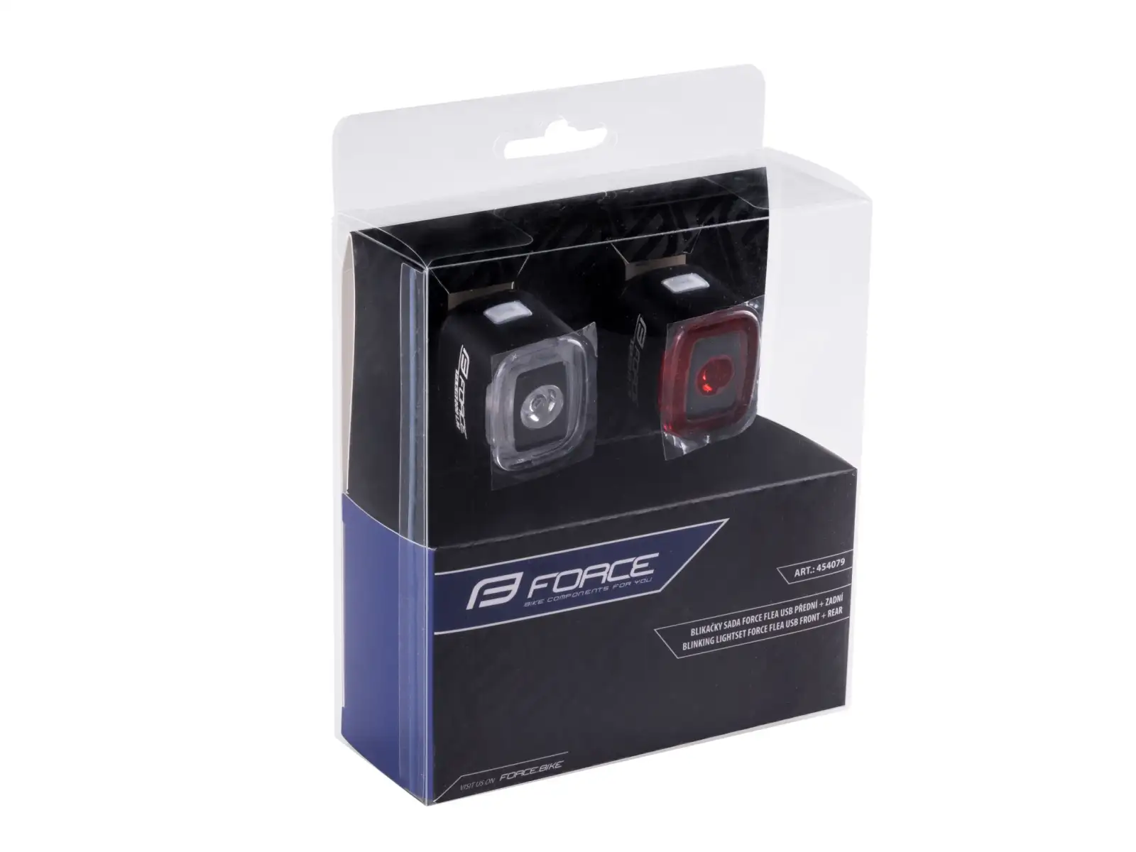 Force Flea zestaw lampek 200 LM przedni i tylna USB czarna