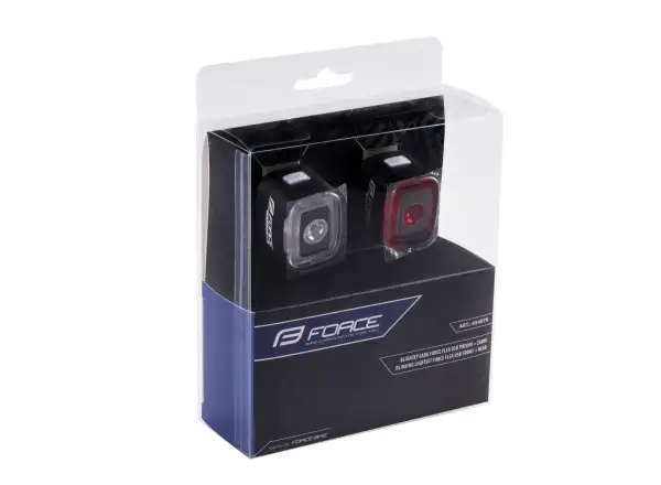 Force Flea zestaw lampek 200 LM przedni i tylna USB czarna