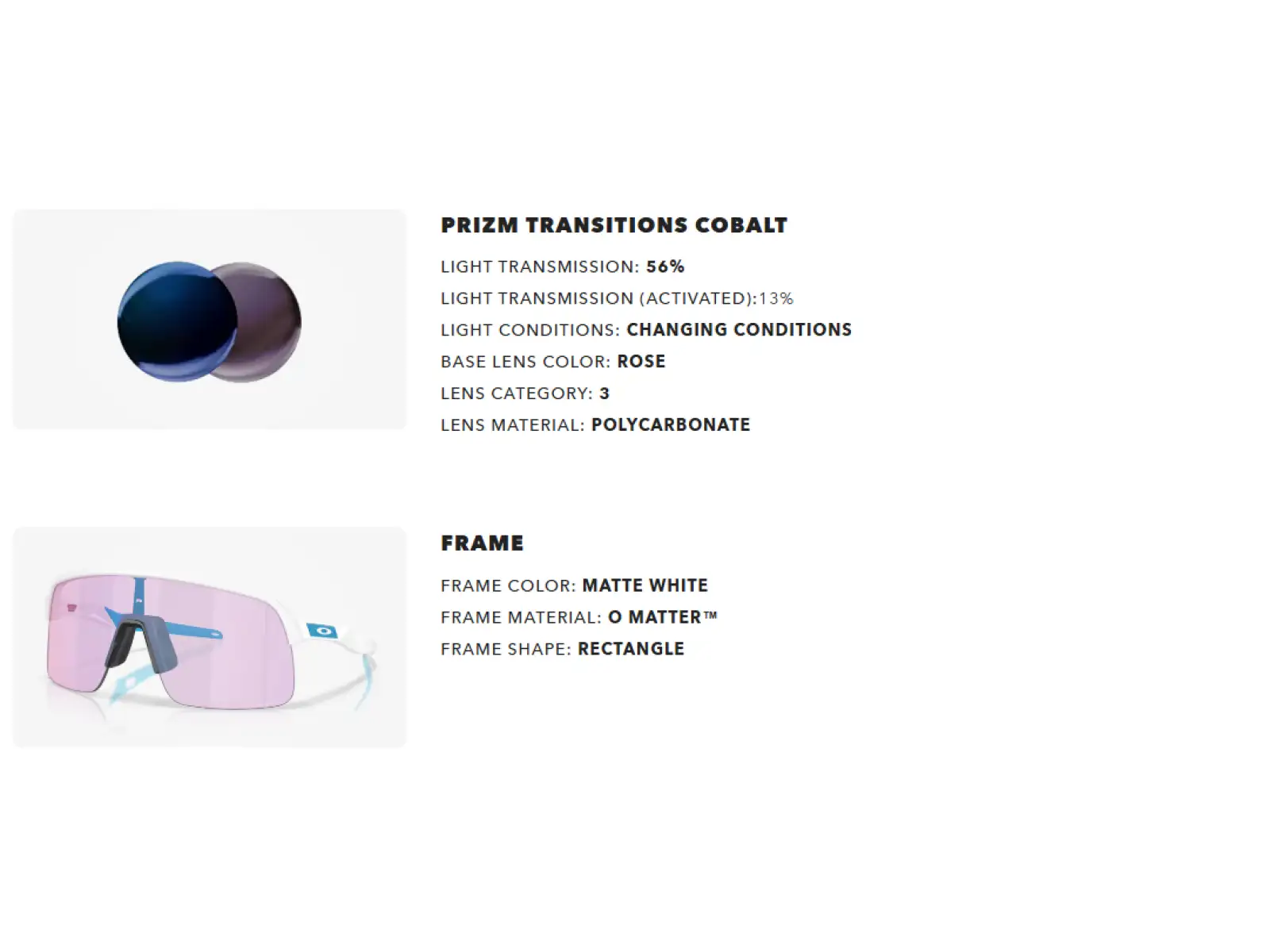 Oakley Sutro Lite fotochromatyczne okulary Matte White/Prizm Transitions Cobalt