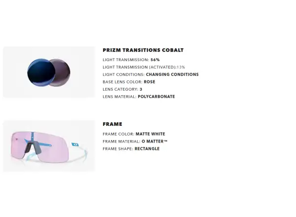 Oakley Sutro Lite fotochromatyczne okulary Matte White/Prizm Transitions Cobalt