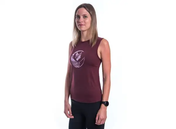 Sensor Merino Air Fox damska koszulka bez rękawów Port Red