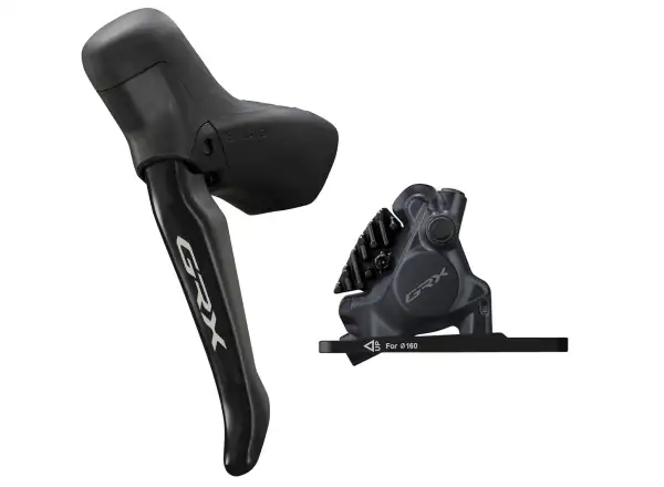 Shimano GRX BR-RX410 + BL-RS717 hamulec tarczowy przedni (lewy), J-kit, polimer z radiatorem
