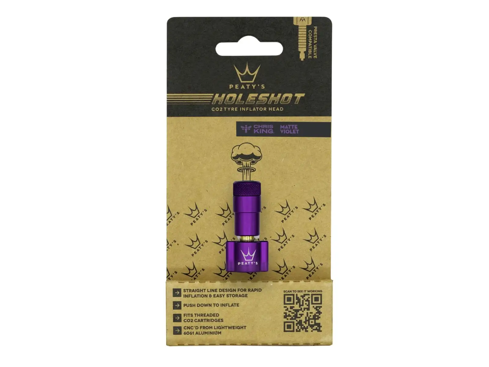 Peatys Holeshot CO2 głowica pompki Violet