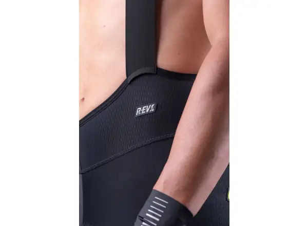 Alé R-EV1 Agonista Plus męskie spodenki z wkładką i szelkami black/fluo yellow