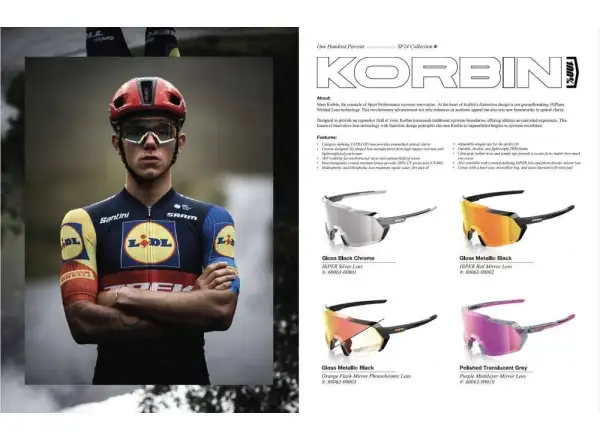 100% Korbin okulary Gloss Black Chrome HiPER Silver Mirror