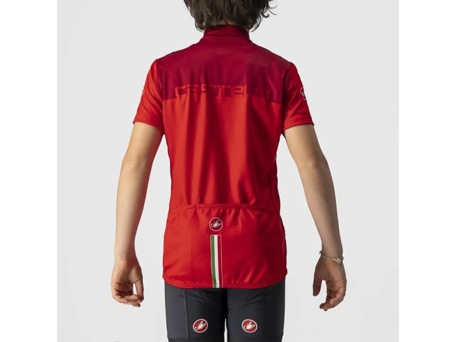 Castelli Neo Prologo dziecięcy dres krótki rękaw czerwona