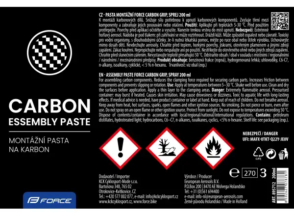 Force Carbon Grip 200 ml smar-spray