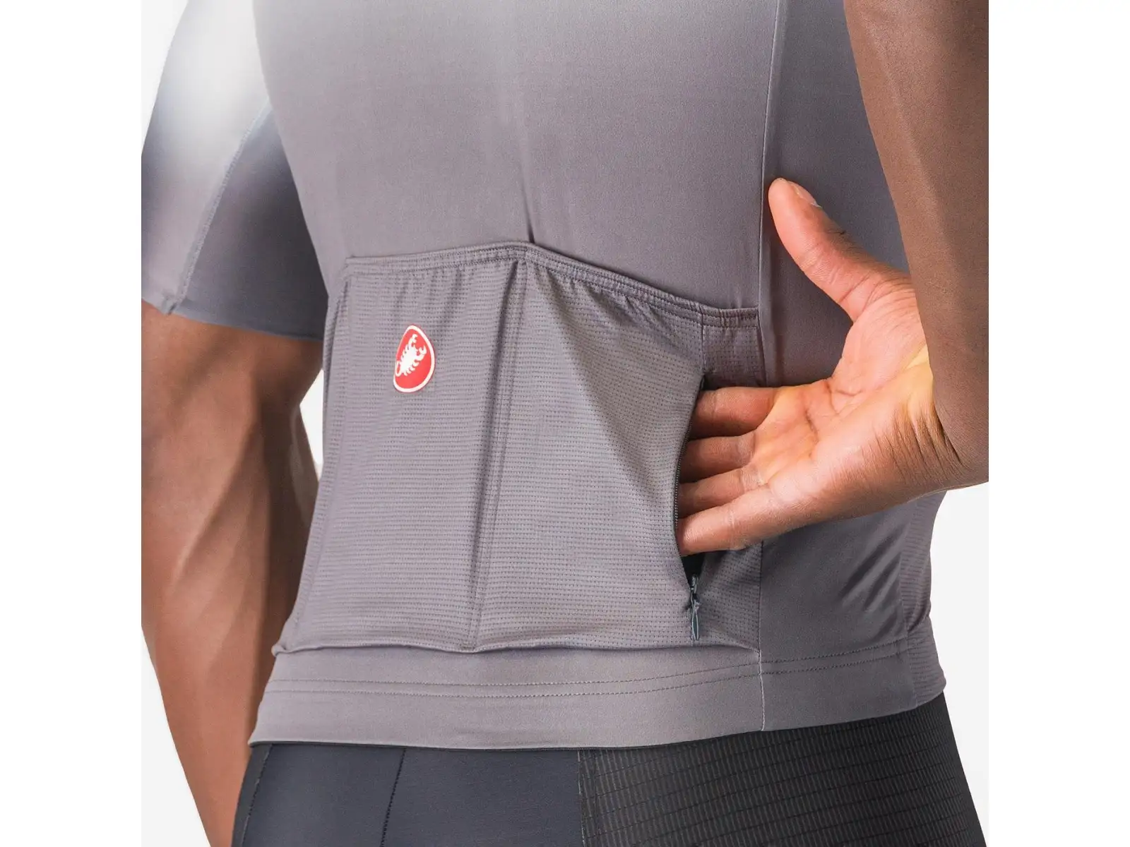 Castelli UPF męska koszulka z krótkim rękawem Silver Grey