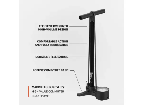 Lezyne Macro HV Floor DRIVE ABS pompka warsztatowa Flat Black
