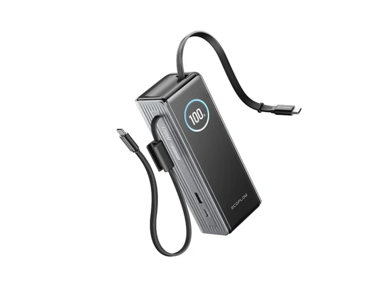 EcoFlow Rapid Power Bank (25000mAh,170W) 2x100W wbudowany kabel USB-C - srebrna