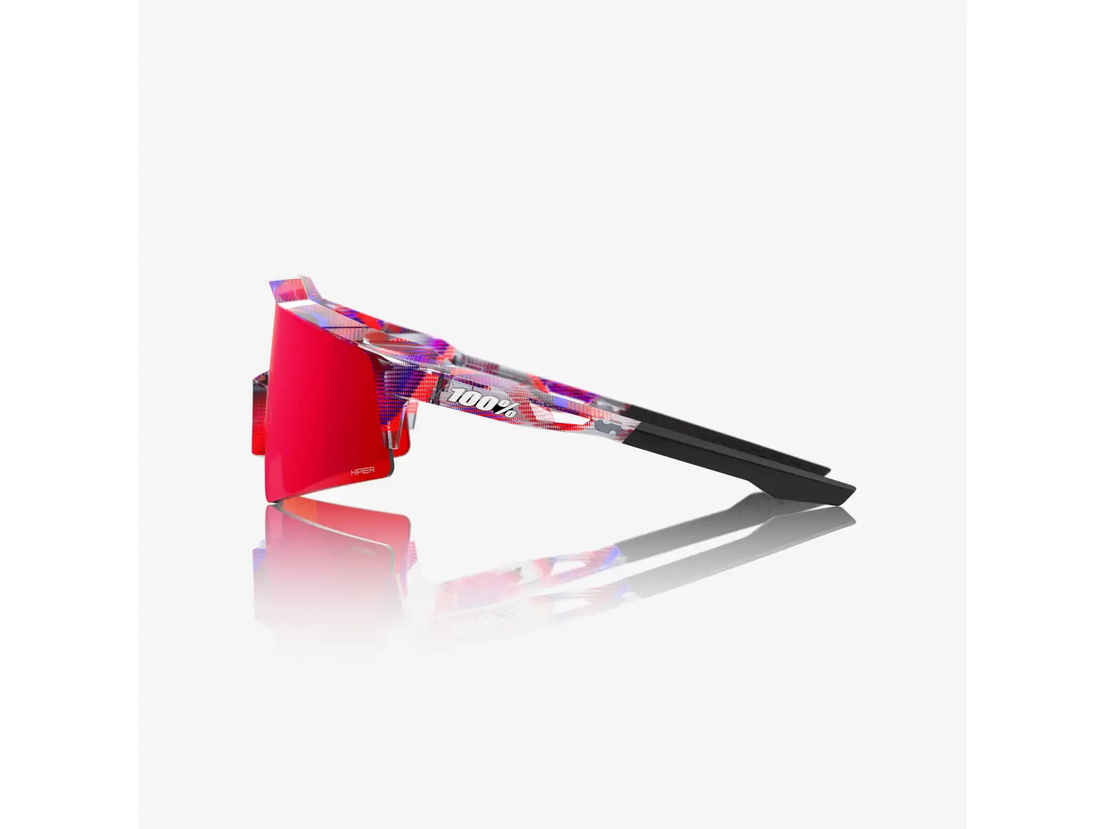 100% Speedcraft SL okulary FDJ Gloss Translucent Red/Blue/HiPER Fire Red Mirror Lens