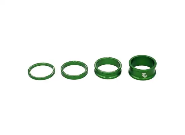 Wolf Tooth zestaw podkładek 3,5,10,15 mm do wspornika 1 1/8" zielona