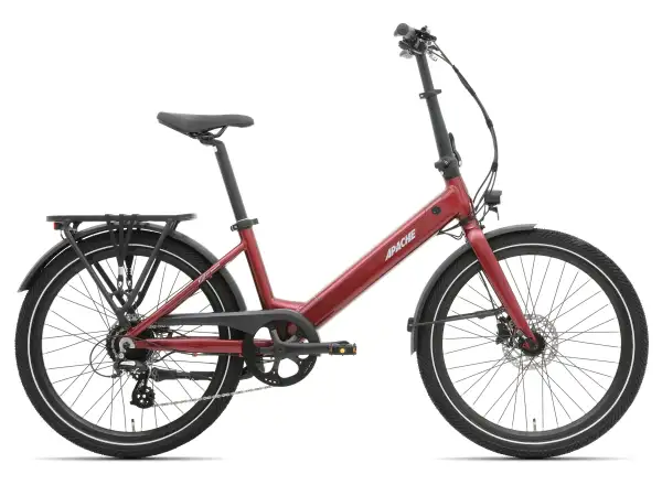 Apache Tanka 24 RX składany rower elektryczny 363 Wh S/M bordowy