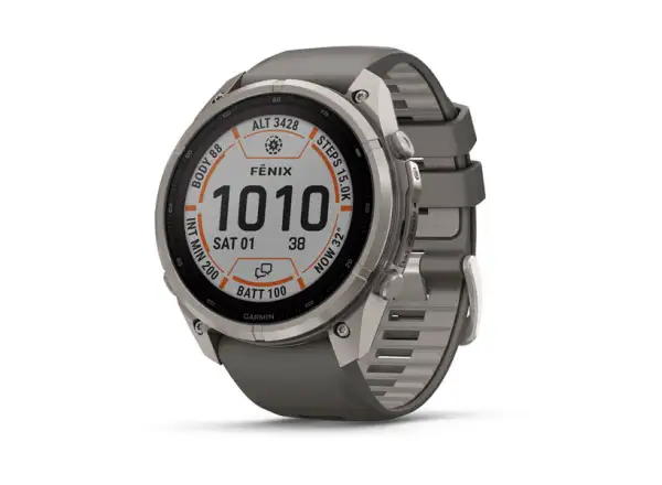 Garmin Fénix 9 Pro inReach Solar 51 mm inteligentny zegarek Titanium Pebble Gray/Silver Gray