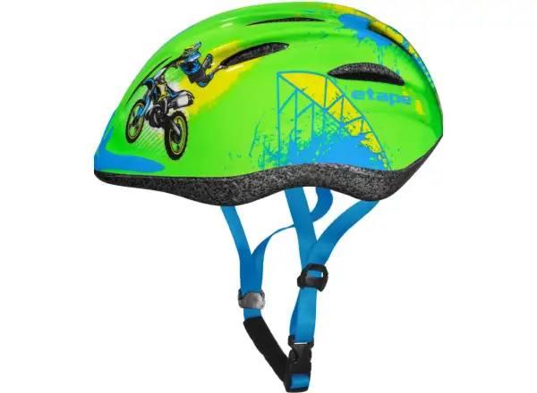 Etape Rebel dziecięcy kask rowerowy zielony/motocykl
