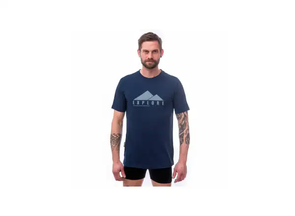 Sensor Merino Air PT Explore męska koszulka krótki rękaw tmavě modrá
