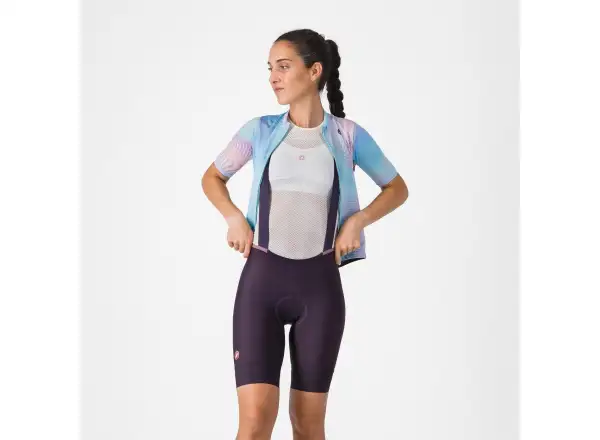 Castelli Prima 2 DT damskie spodenki z wkładką i szelkami Dark Night Shade/Deep Purple